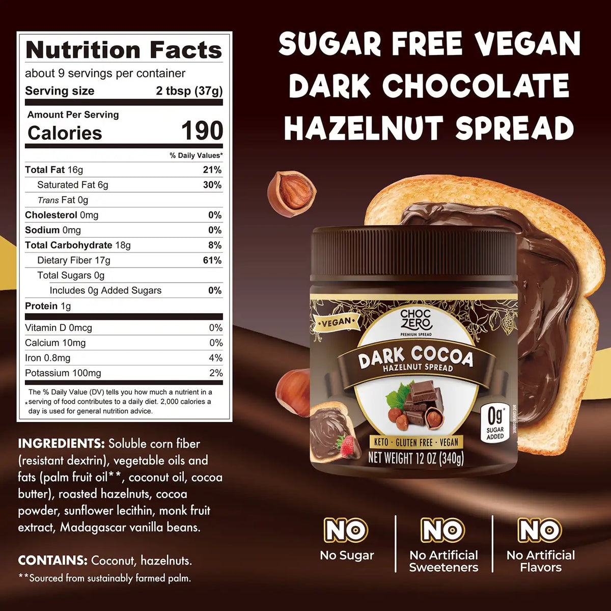 Dark Chocolate Vegan Hazelnut Spread